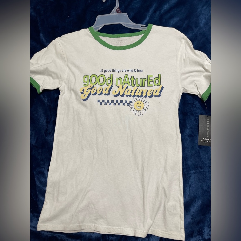 Good Natured T-Shirt - White with Green Accents